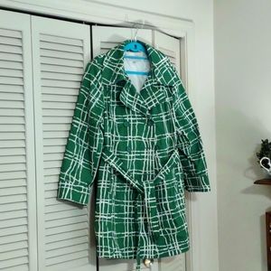 20/22 Merona Green and white lined coat